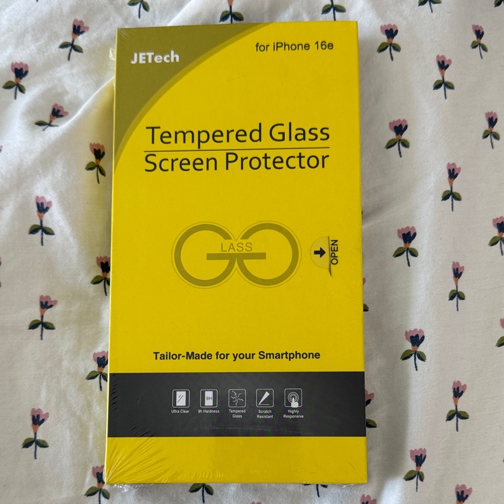 JETech Yellow Tempered Glass Screen Protector for iPhone 16e
